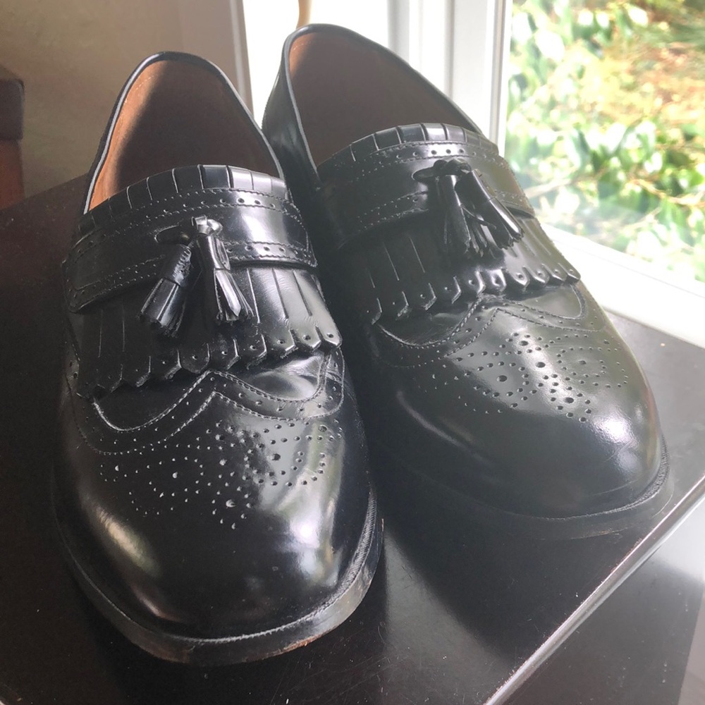 Florsheim black tassel slip on shoes size 10.5D